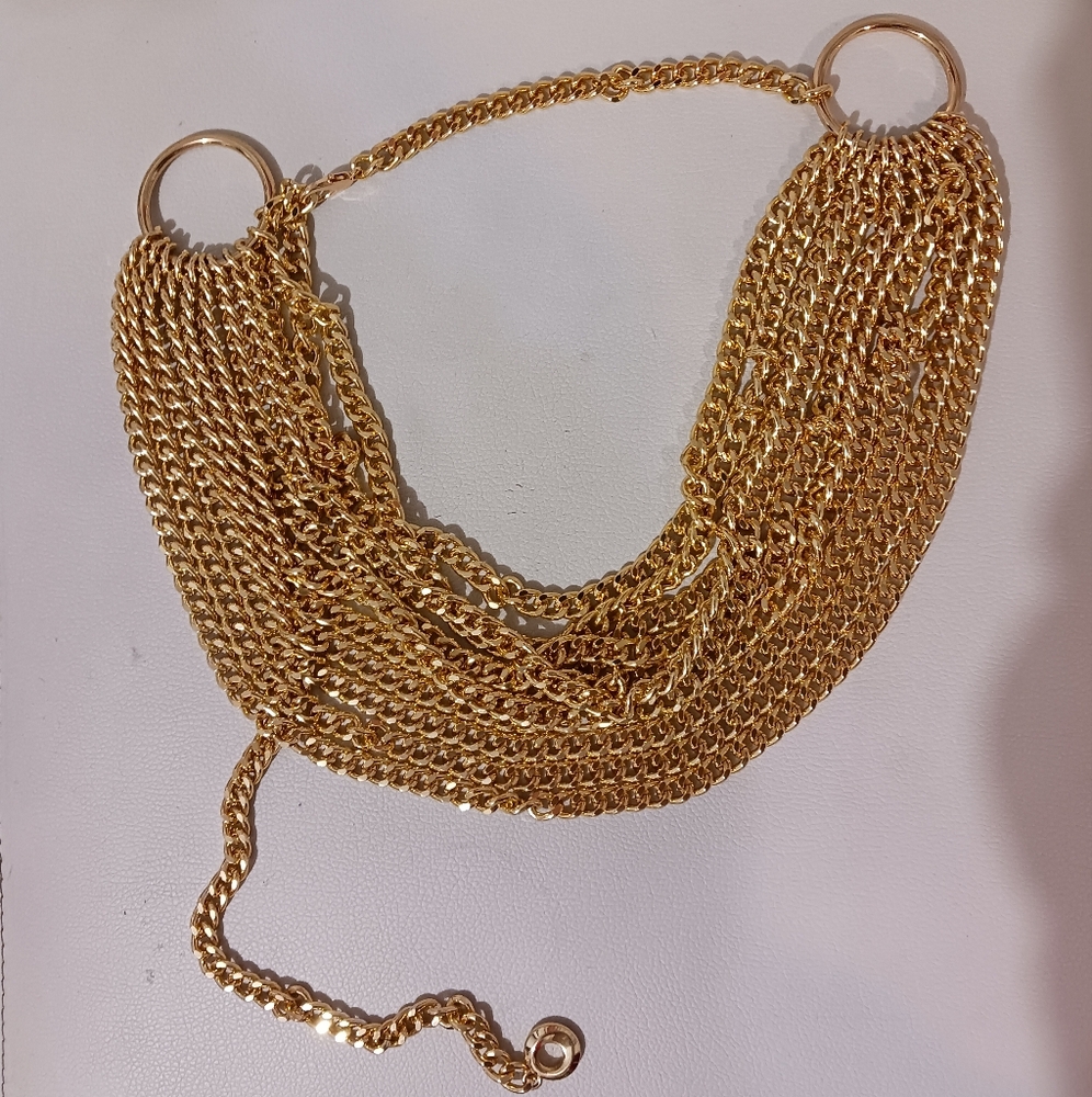 Women Gold Fashion Multi Layered chain Belt - Picture 3 of 3